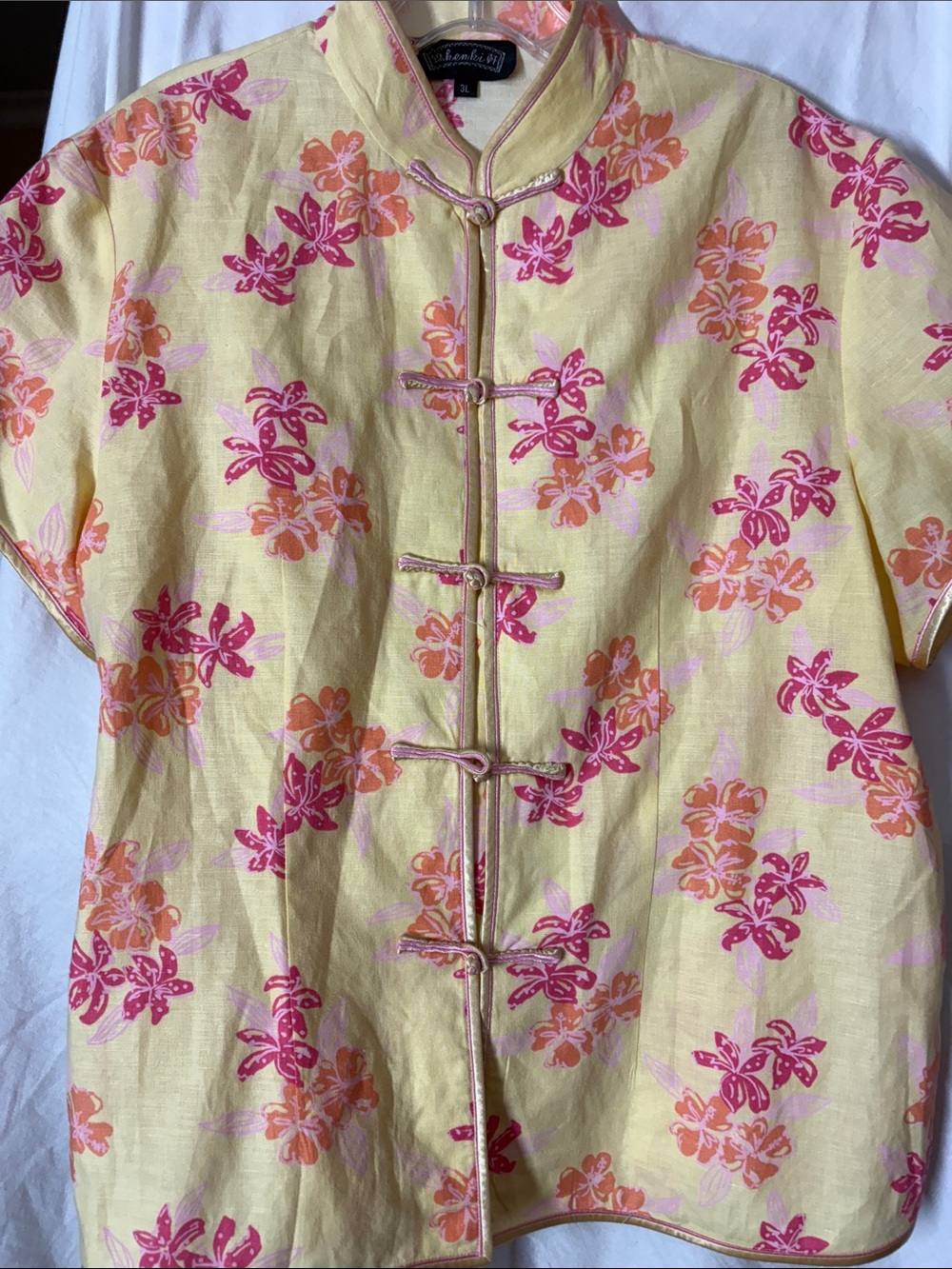 Henki Yellow Floral Short-Sleeve blouse